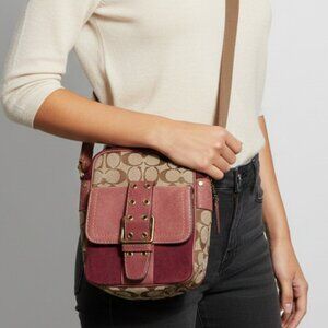 Coach Soho Crossbody Burgundy Suede Classic C Y2K Bag Hang Tag RARE Vintage